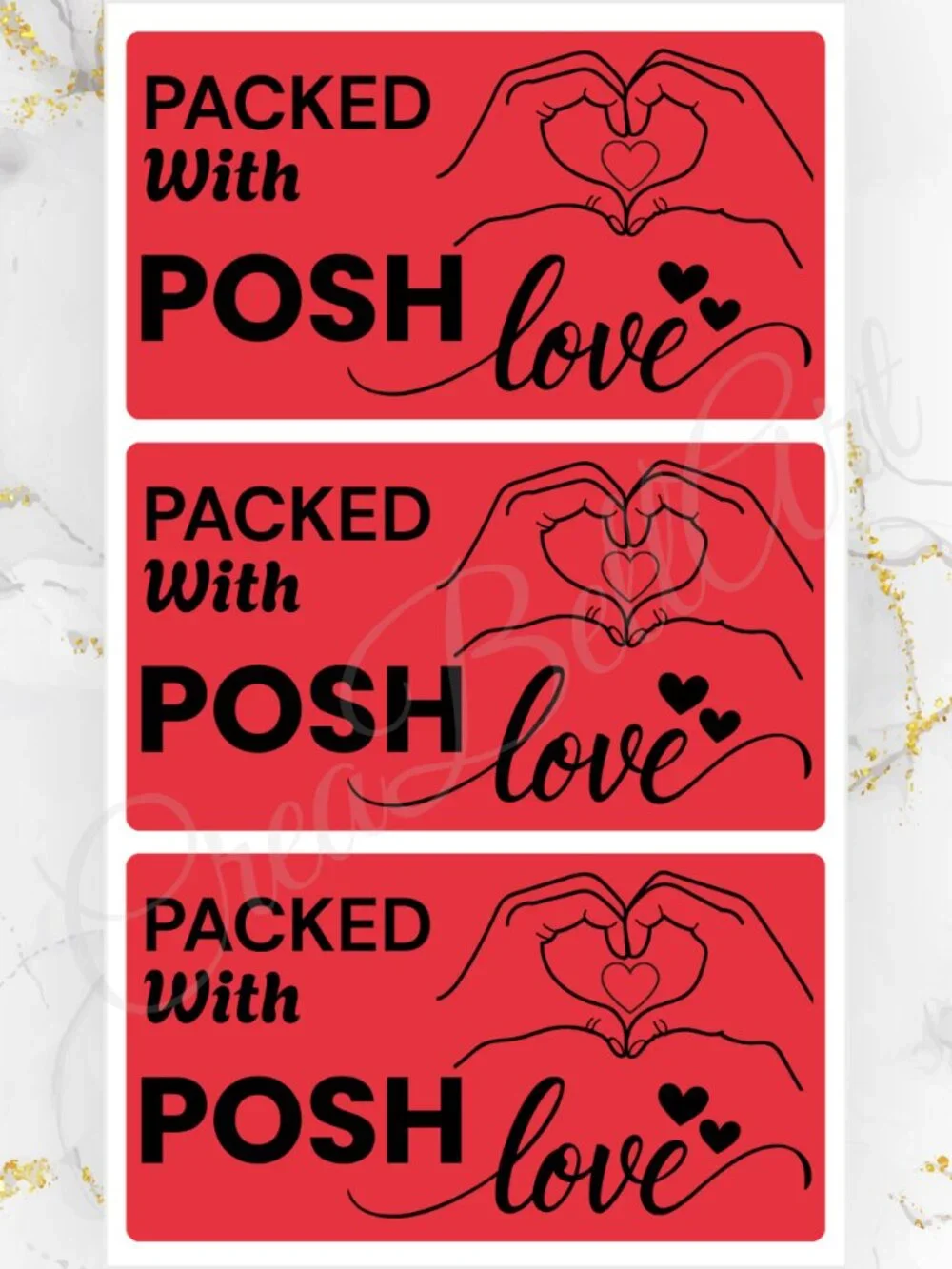 100 Thank you Stickers Packed with Posh Love | Small Business Labels